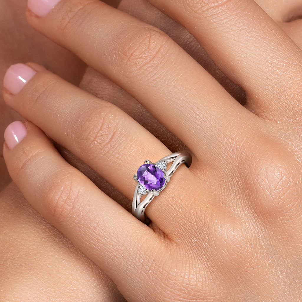 Amethyst - February_5_Ring in 925 Sterling Silver
