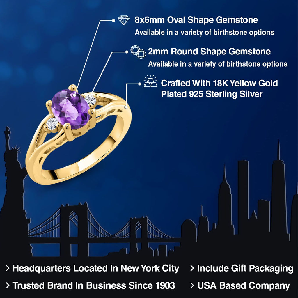 Rhodolite Garnet_9_Ring in 925 Yellow Gold Plated Silver