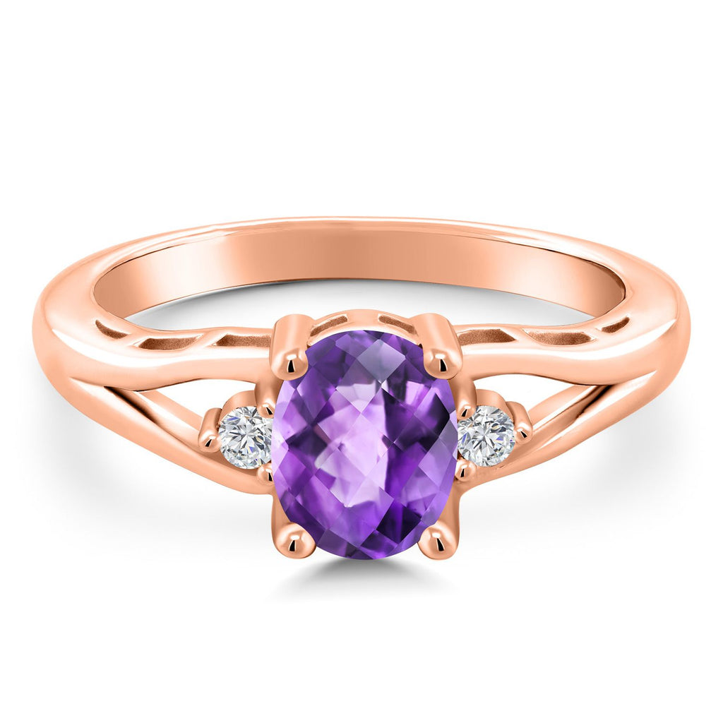 Aquamarine - March_5_Ring in 925 Rose Gold Plated Silver