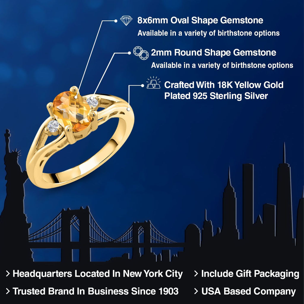 Tanzanite - December_8_Ring in 925 Yellow Gold Plated Silver