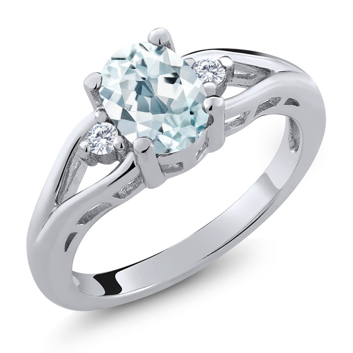 Aquamarine - March_5_Ring in 925 Sterling Silver