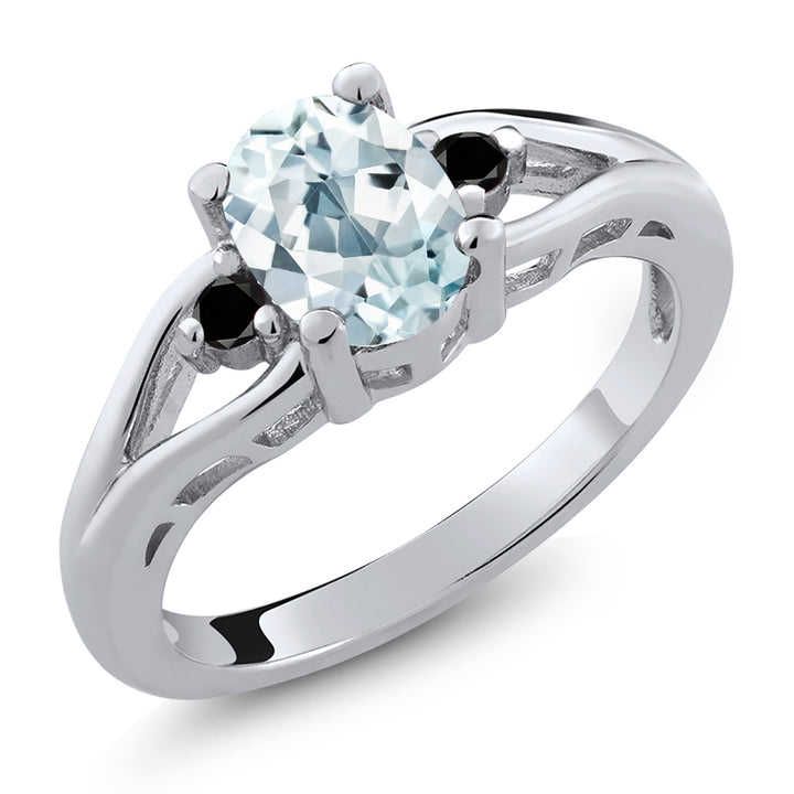 Aquamarine - March_5_Ring in 925 Sterling Silver