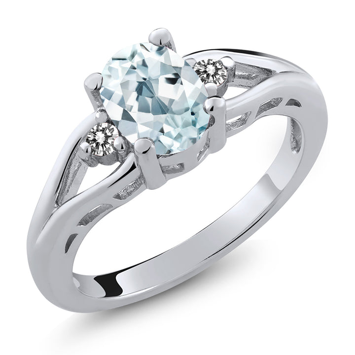 Aquamarine - March_5_Ring in 925 Sterling Silver