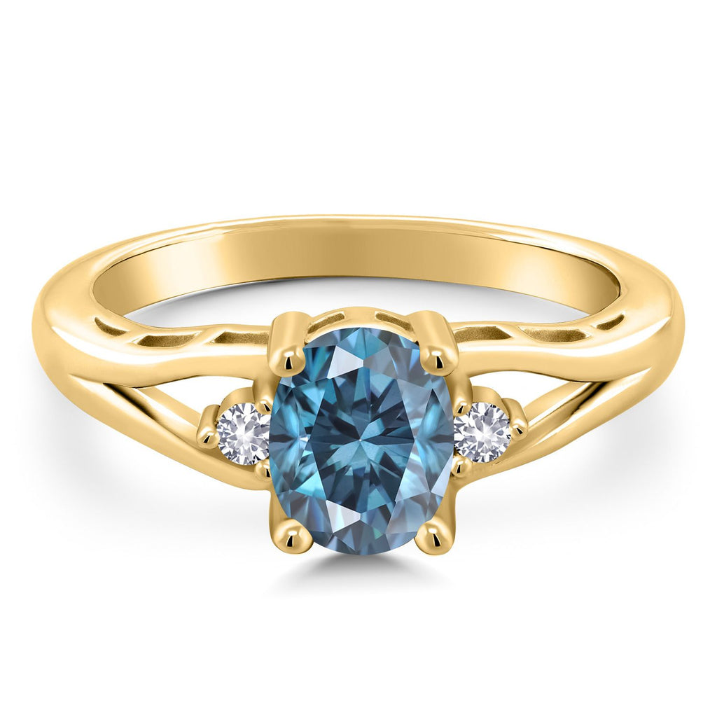 Malachite_7_Ring in 925 Yellow Gold Plated Silver