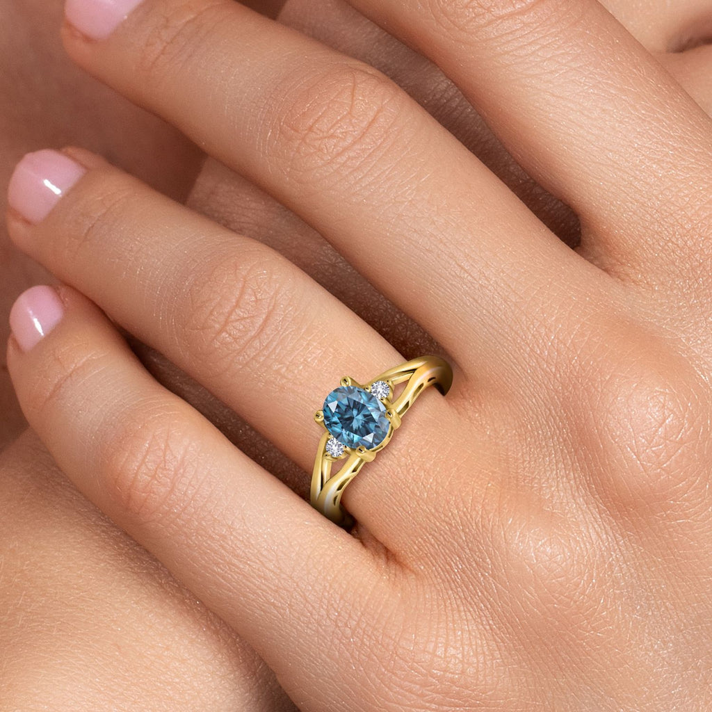 Malachite_7_Ring in 925 Yellow Gold Plated Silver