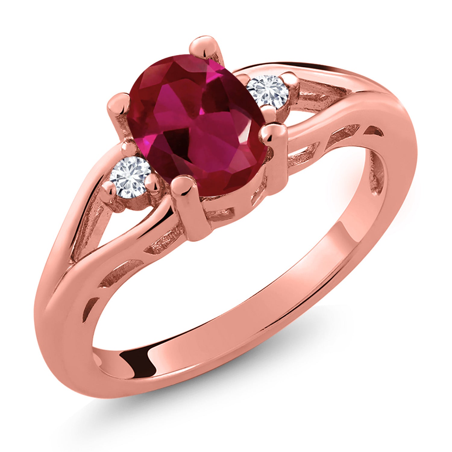 Created Ruby - July_6_Ring in 925 Rose Gold Plated Silver