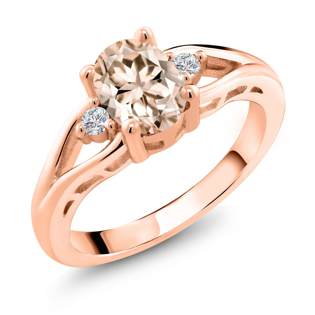 Morganite - October_7_Ring in 925 Rose Gold Plated Silver