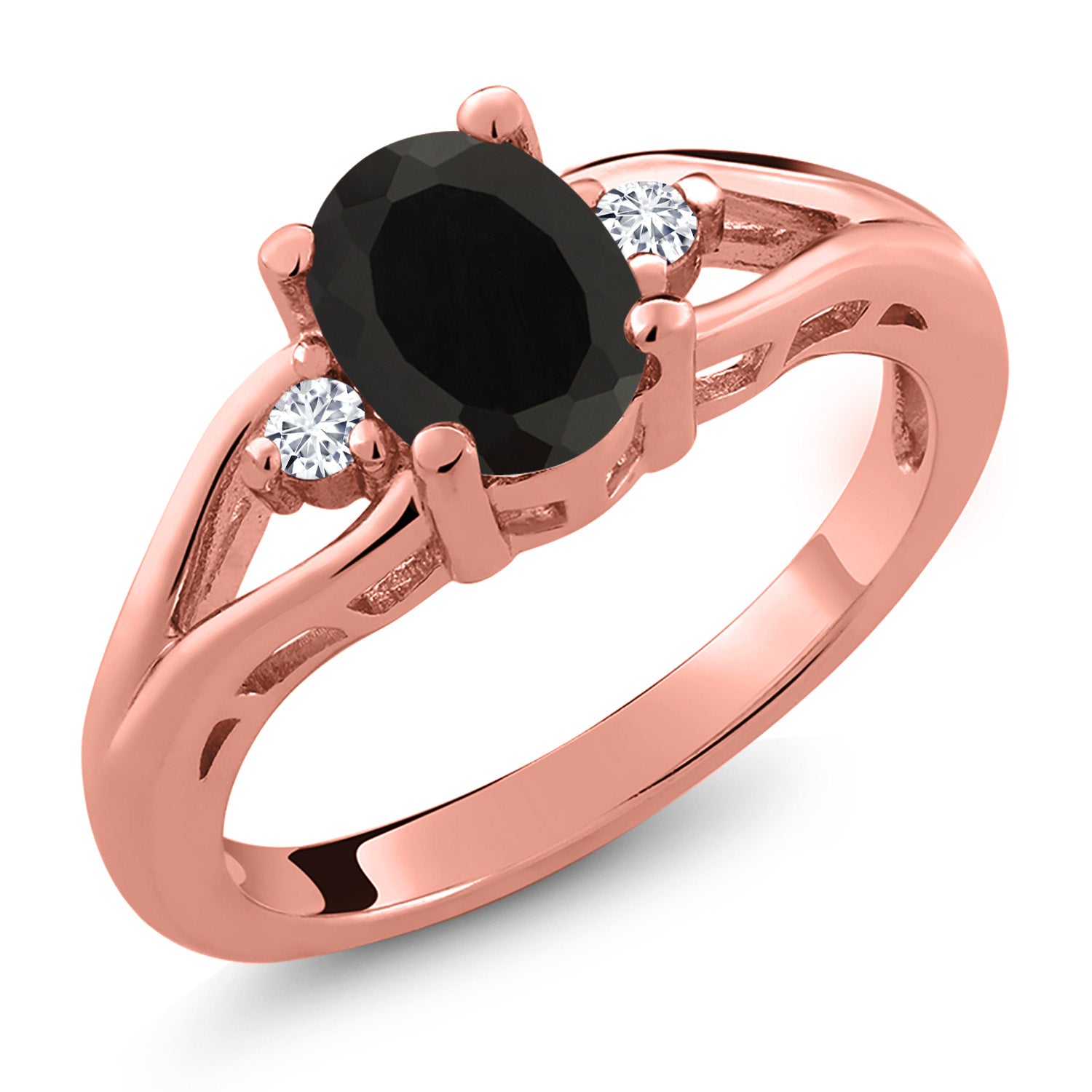 Onyx - December_5_Ring in 925 Rose Gold Plated Silver