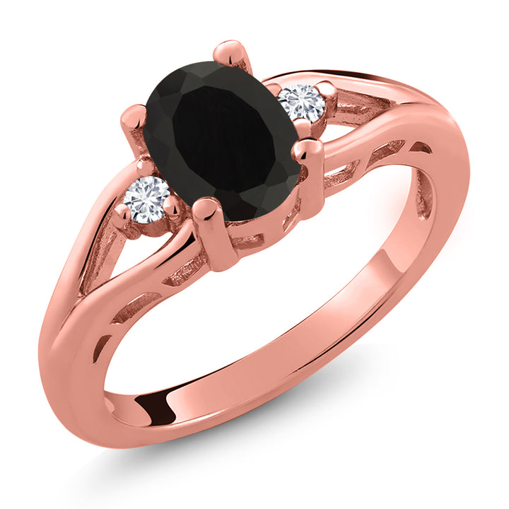 Onyx - December_5_Ring in 925 Rose Gold Plated Silver