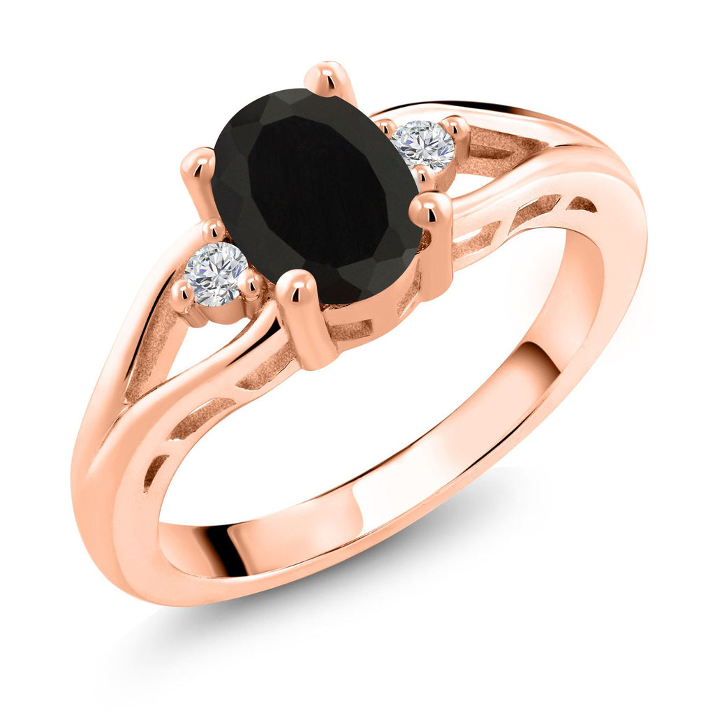 Onyx - December_5_Ring in 925 Rose Gold Plated Silver