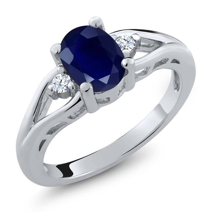 Blue Sapphire - September_5_Ring in 925 Sterling Silver