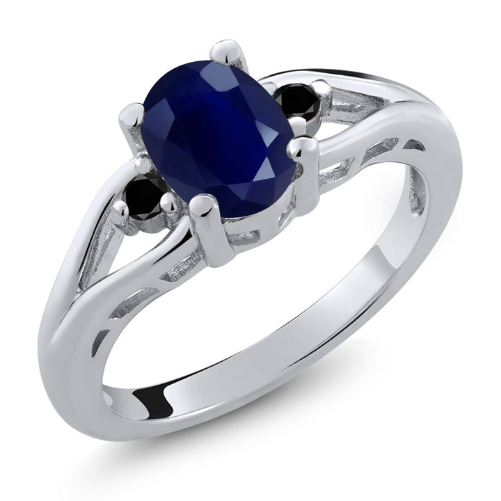 Blue Sapphire - September_5_Ring in 925 Sterling Silver