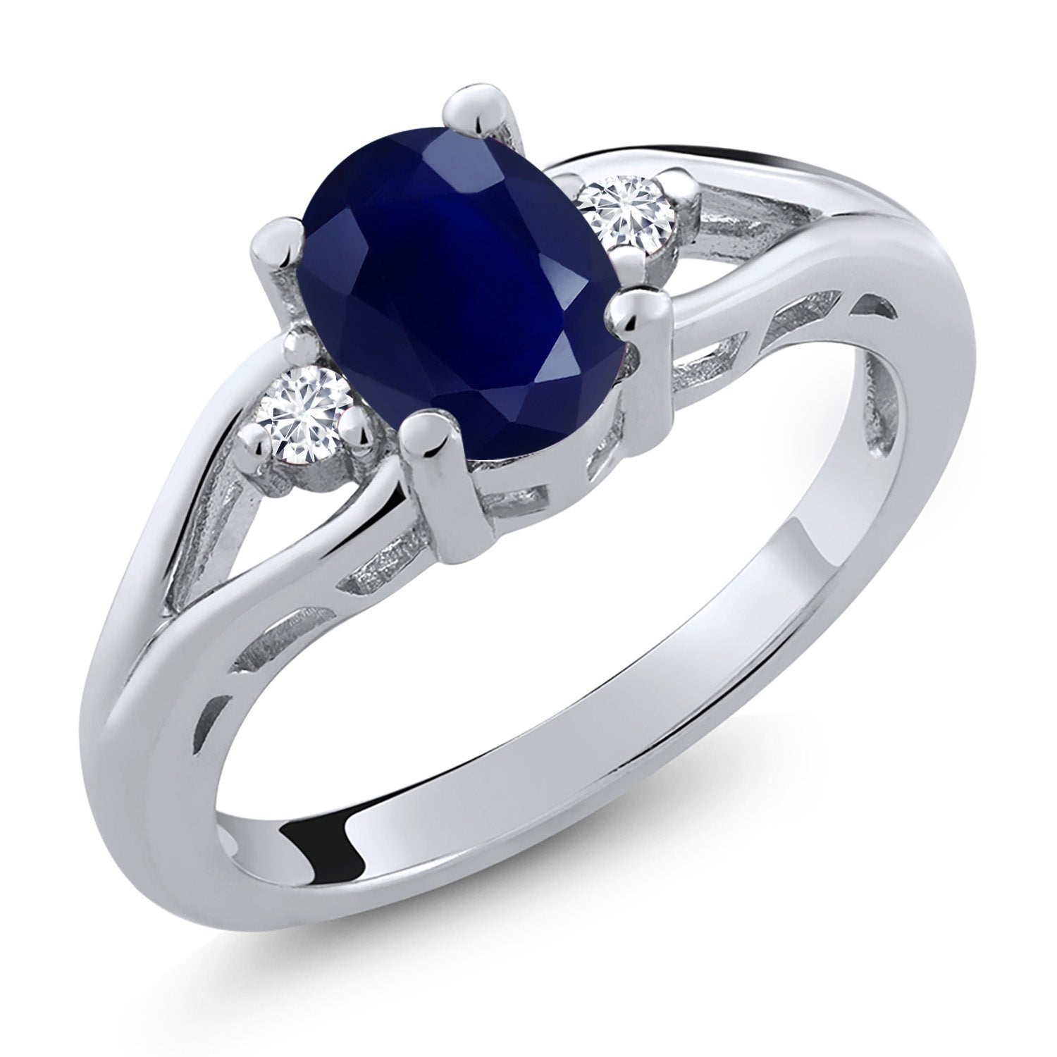 Blue Sapphire - September_8_Ring in 925 Sterling Silver
