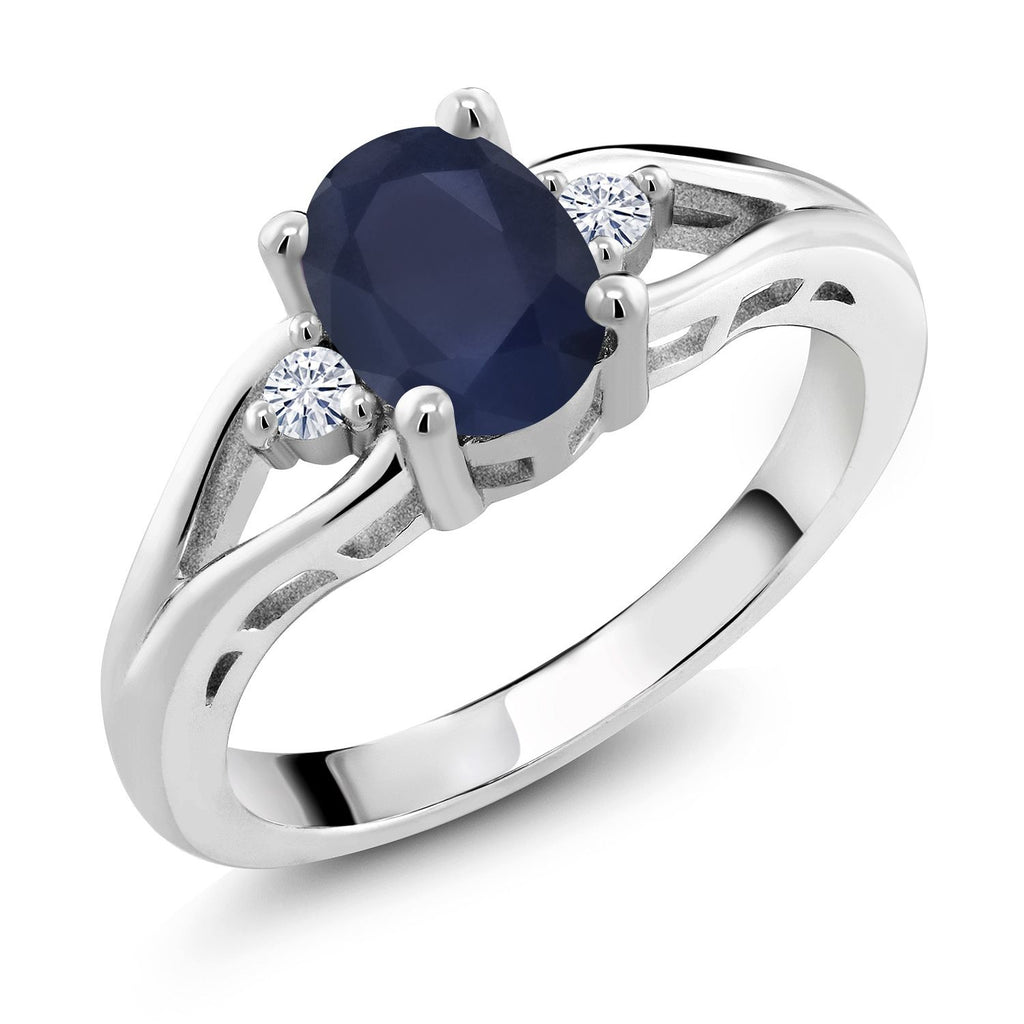 Blue Sapphire - September_6_Ring in 925 Sterling Silver
