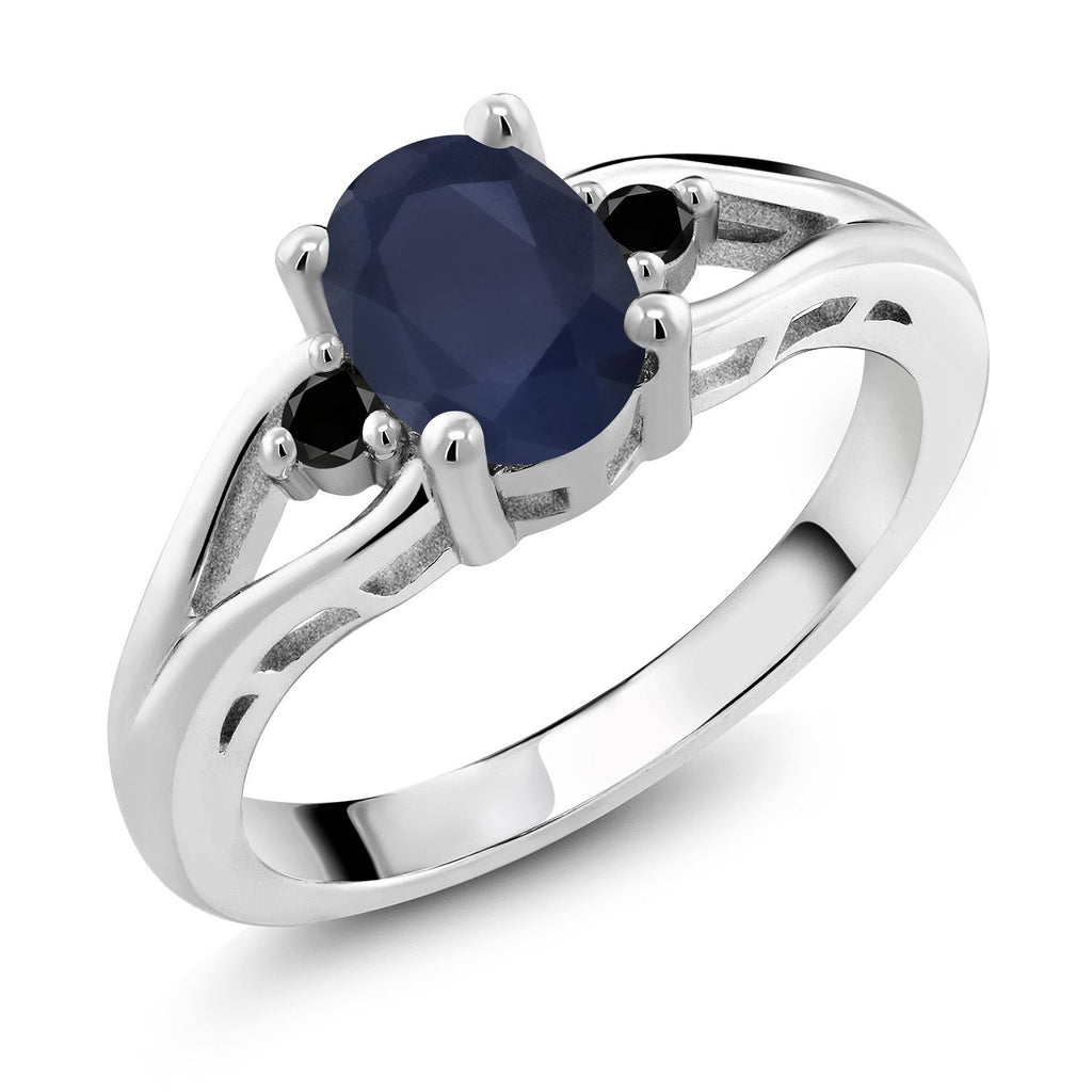 Blue Sapphire - September_6_Ring in 925 Sterling Silver