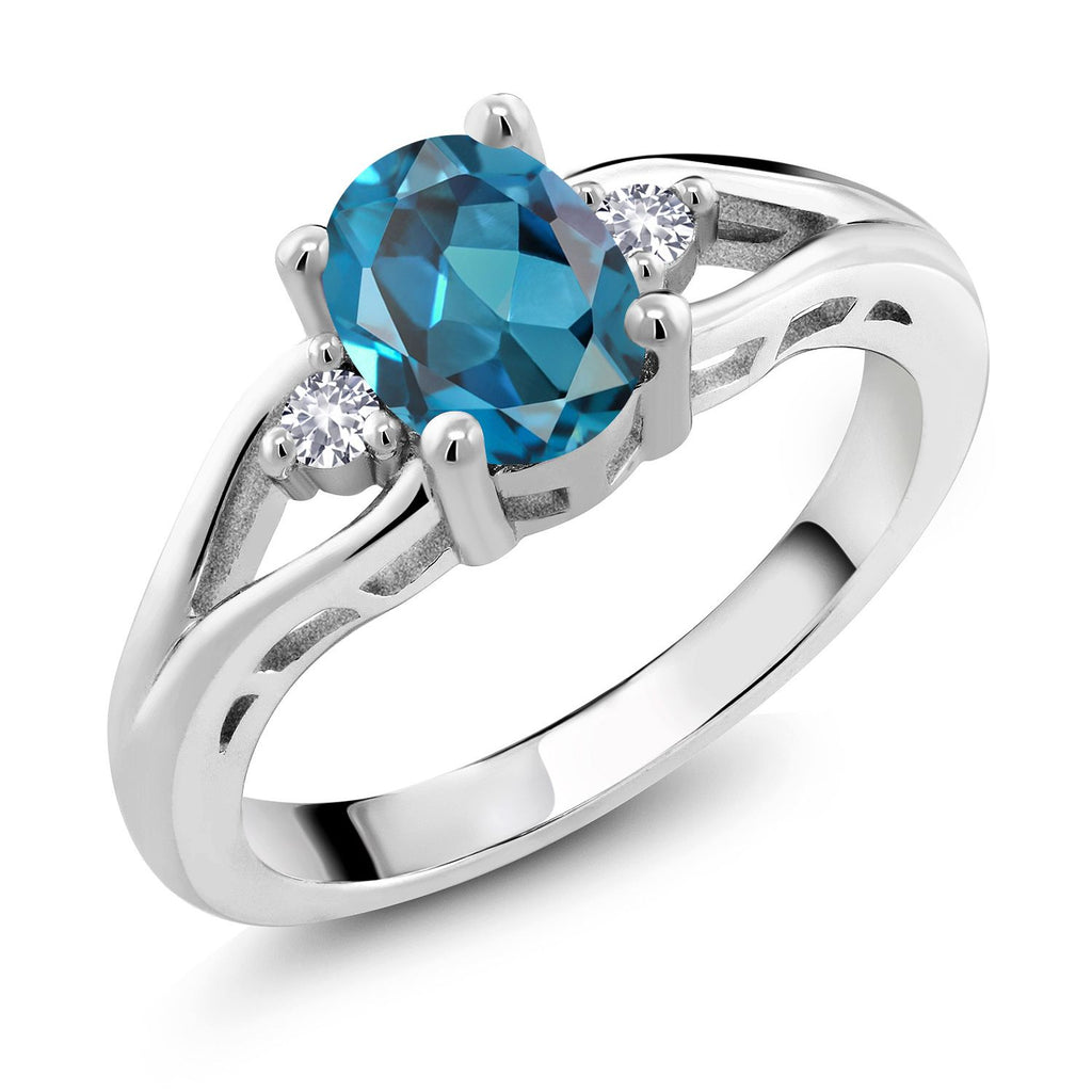 London Blue Topaz - November_9_Ring in 925 Sterling Silver