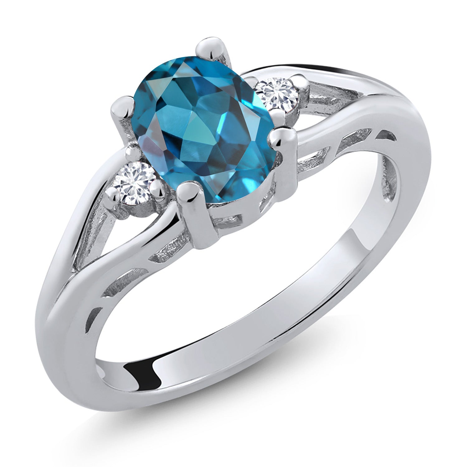 London Blue Topaz - November_8_Ring in 925 Sterling Silver