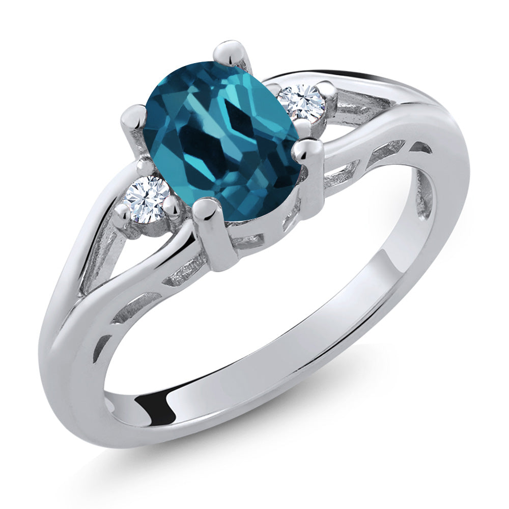 London Blue Topaz - November_6_Ring in 925 Sterling Silver