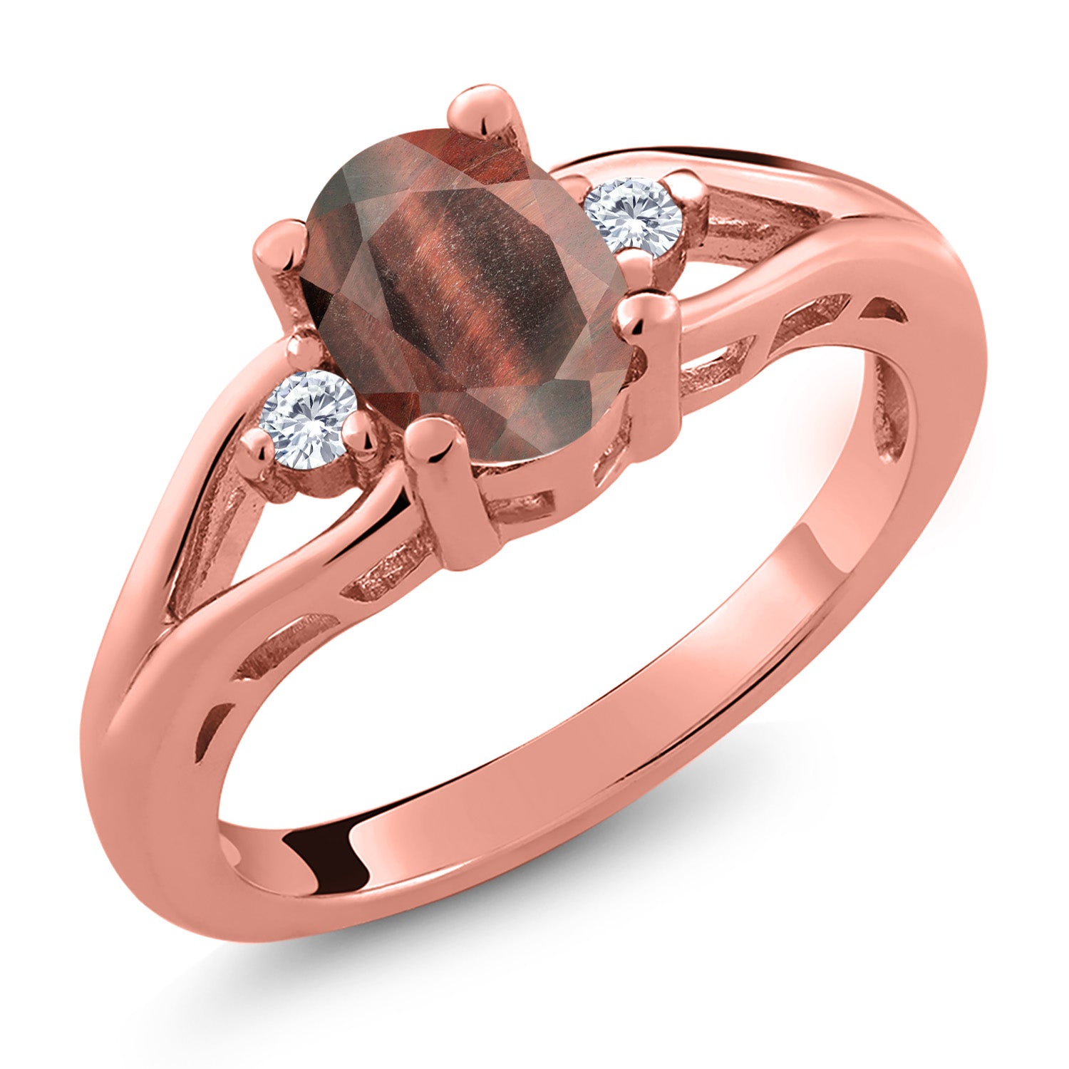 Red Tiger Eye_6_Ring in 925 Rose Gold Plated Silver