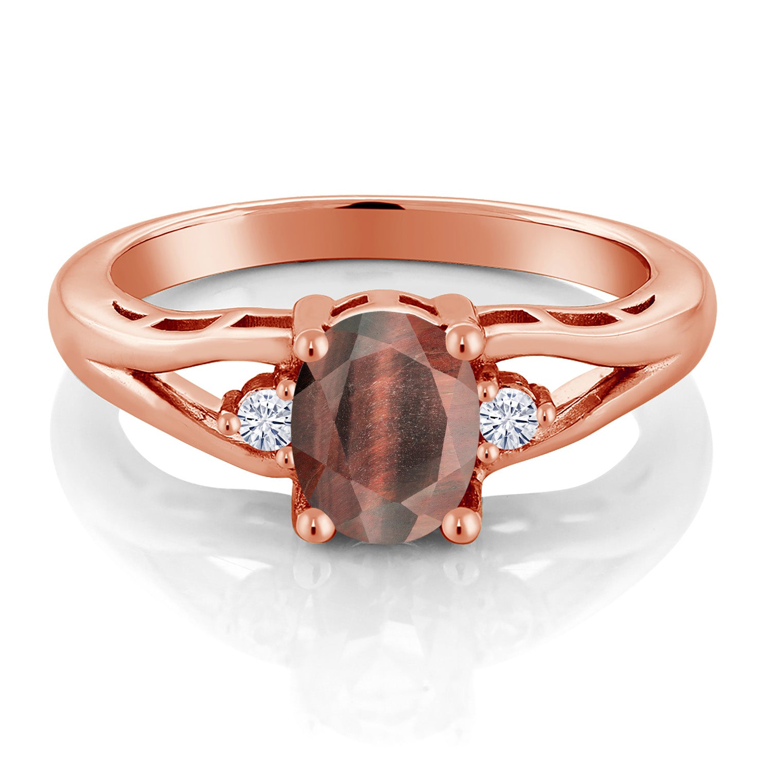 Red Tiger Eye_6_Ring in 925 Rose Gold Plated Silver