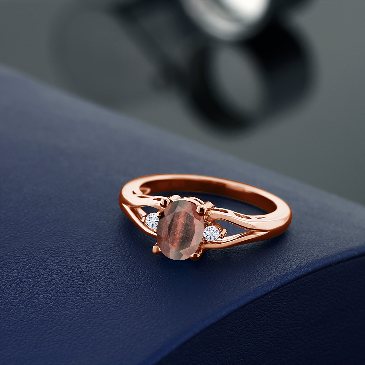 Red Tiger Eye_6_Ring in 925 Rose Gold Plated Silver