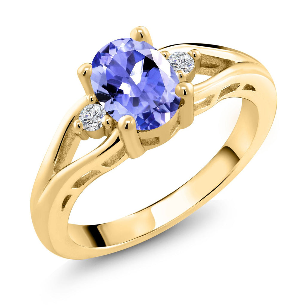 Tanzanite - December_5_Ring in 925 Yellow Gold Plated Silver