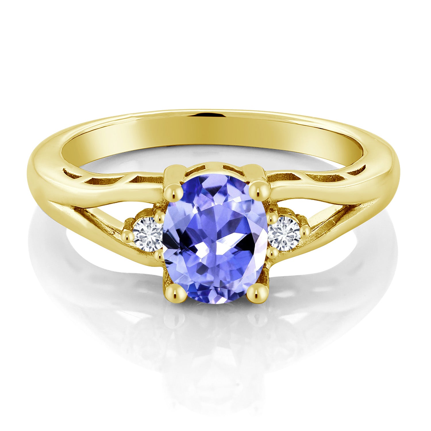 Tanzanite - December_8_Ring in 925 Yellow Gold Plated Silver
