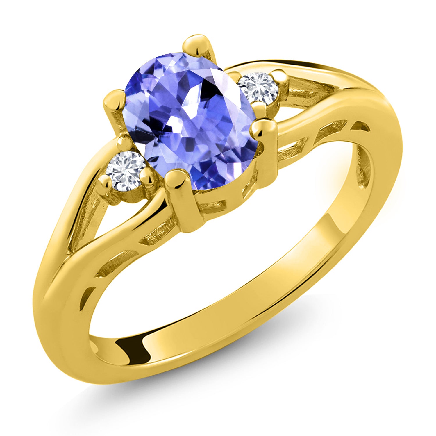 Tanzanite - December_5_Ring in 925 Yellow Gold Plated Silver