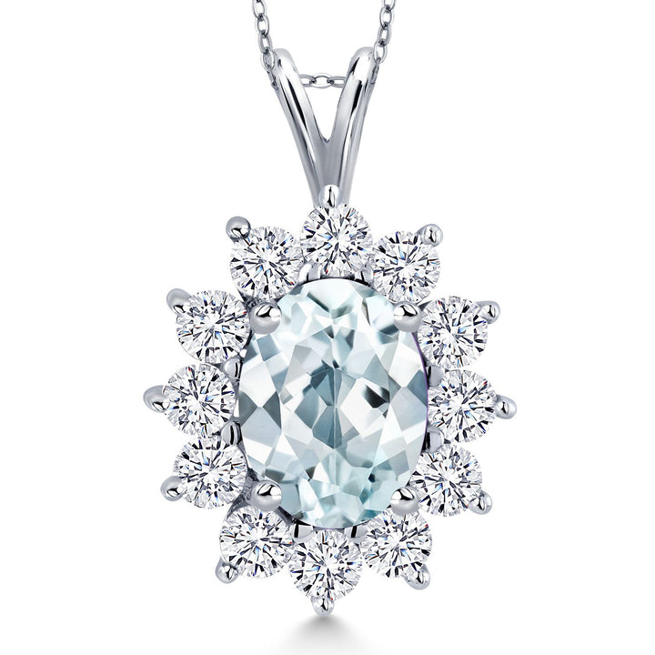 Aquamarine - March_Pendant in 925 Sterling Silver