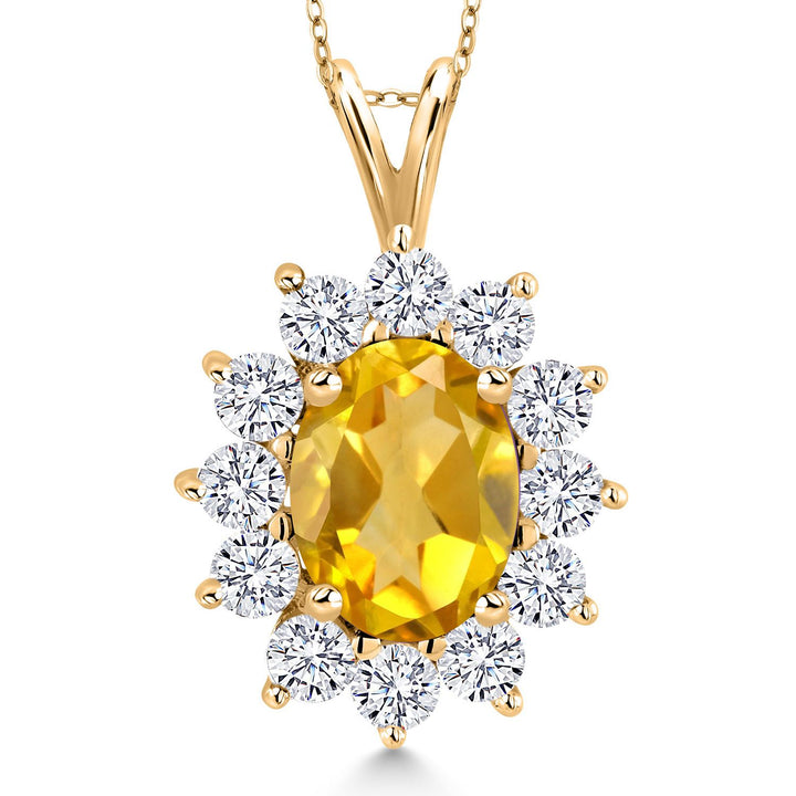 Citrine - November_Pendant in 925 Yellow Gold Plated Silver