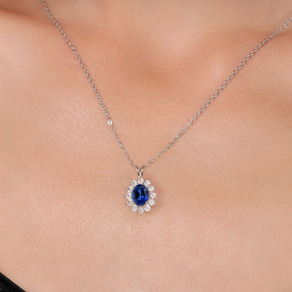 Created Sapphire and Zirconia_Pendant in 14K White Gold