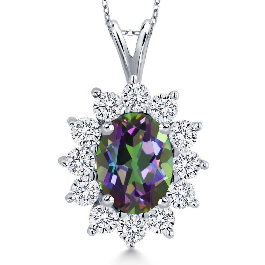 Green Mystic Topaz_Pendant in 14K White Gold