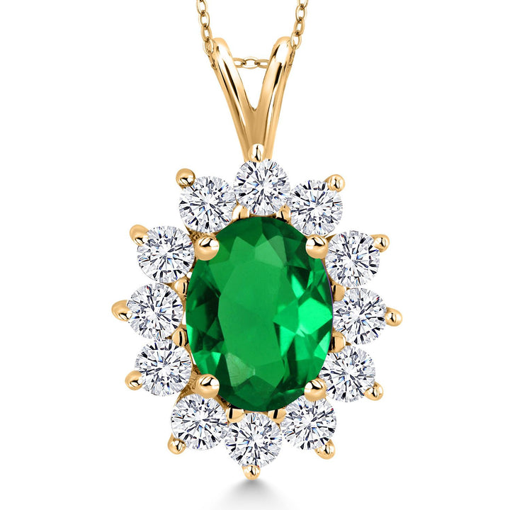 Nano Emerald - May_Pendant in 925 Yellow Gold Plated Silver