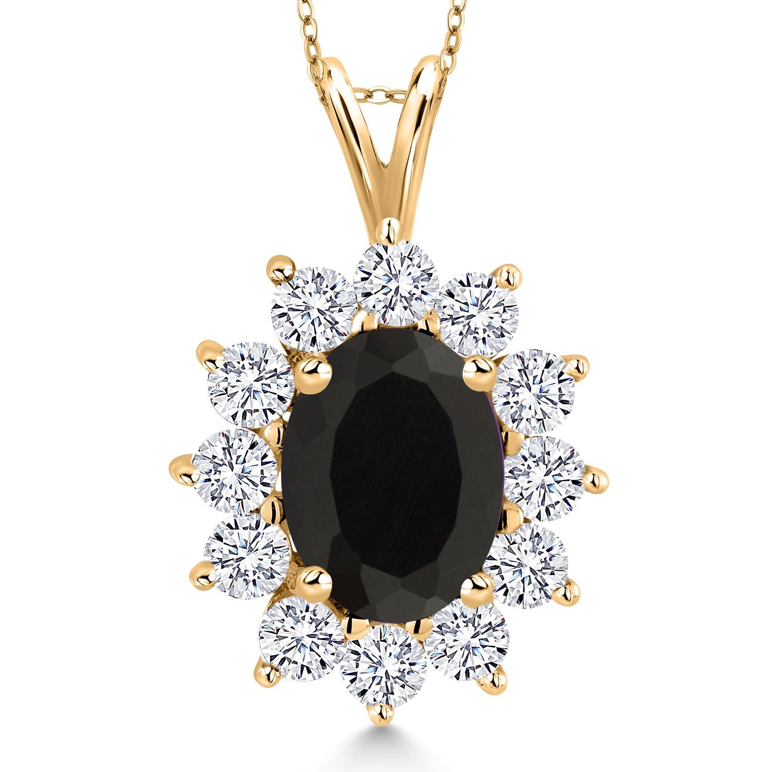Onyx - December_Pendant in 925 Yellow Gold Plated Silver