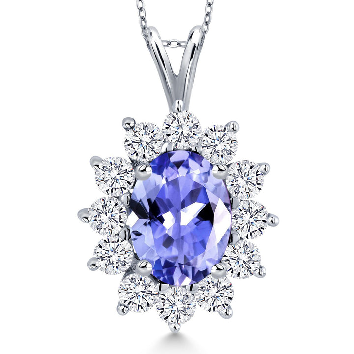 Tanzanite - December_Pendant in 14K White Gold
