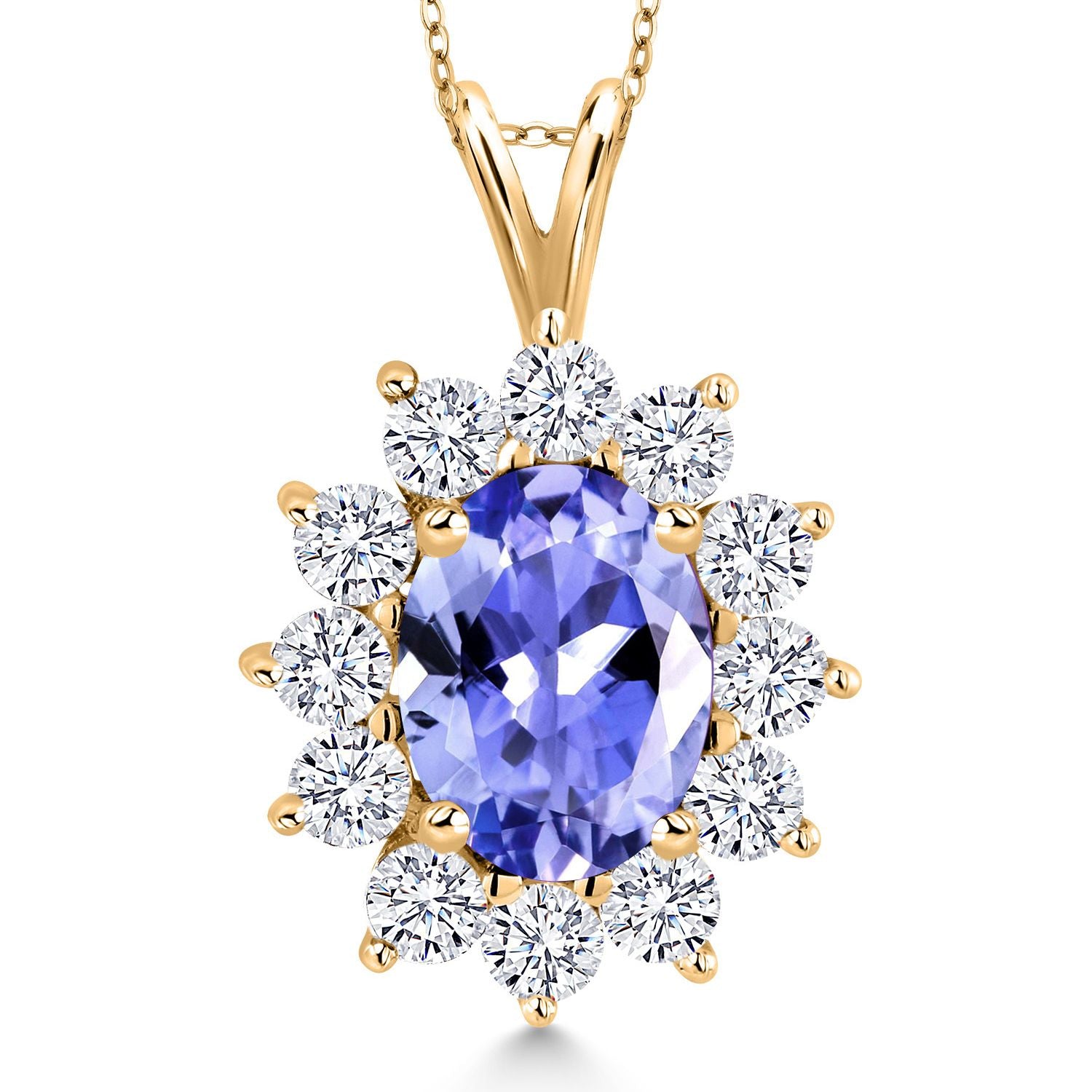 Tanzanite - December_Pendant in 925 Yellow Gold Plated Silver