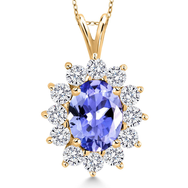 Tanzanite - December_Pendant in 925 Yellow Gold Plated Silver