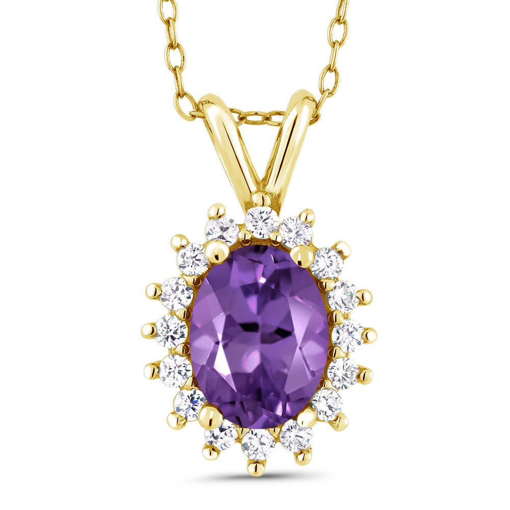 Amethyst - February_Pendant in 14K Yellow Gold