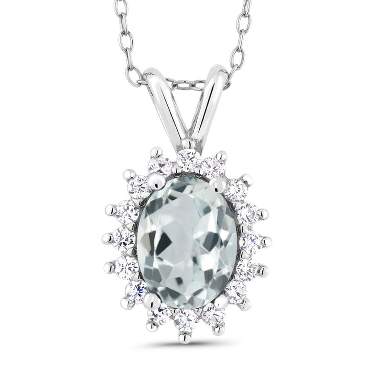 Aquamarine - March_Pendant in 925 Sterling Silver