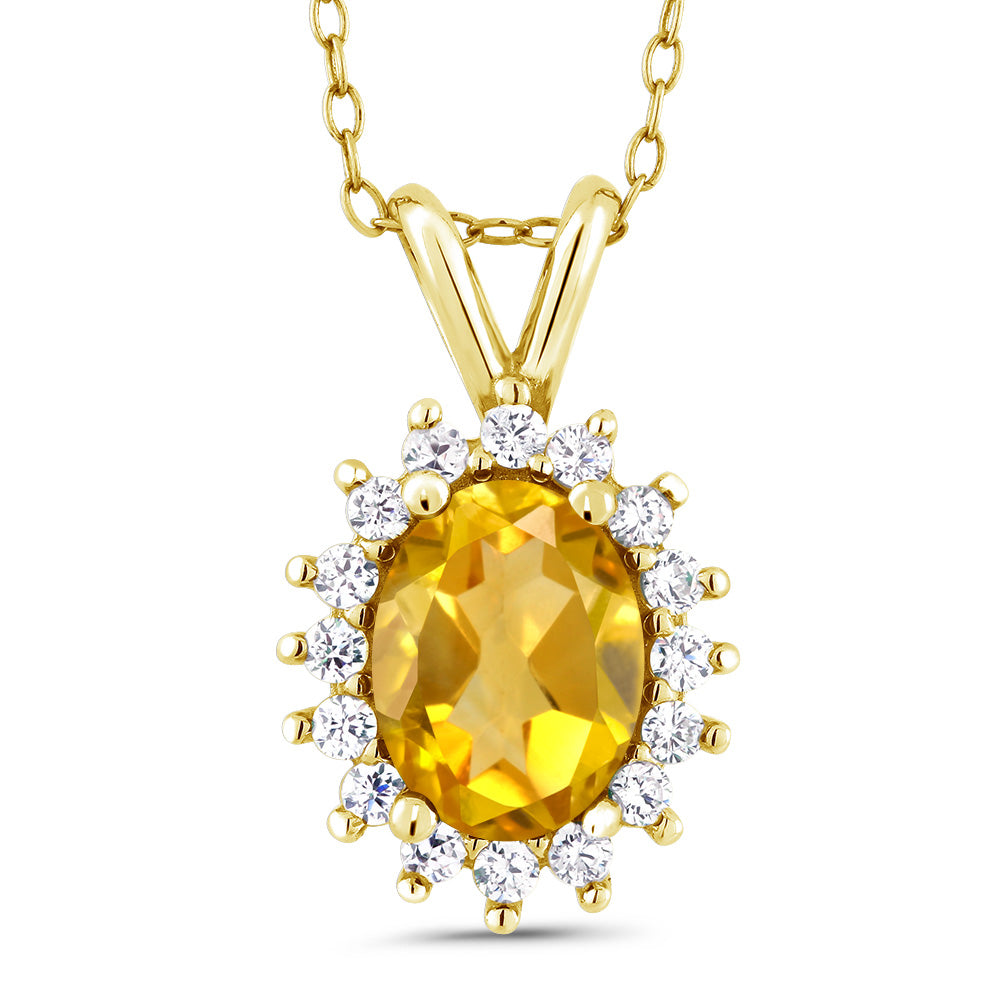 Citrine - November_Pendant in 14K Yellow Gold
