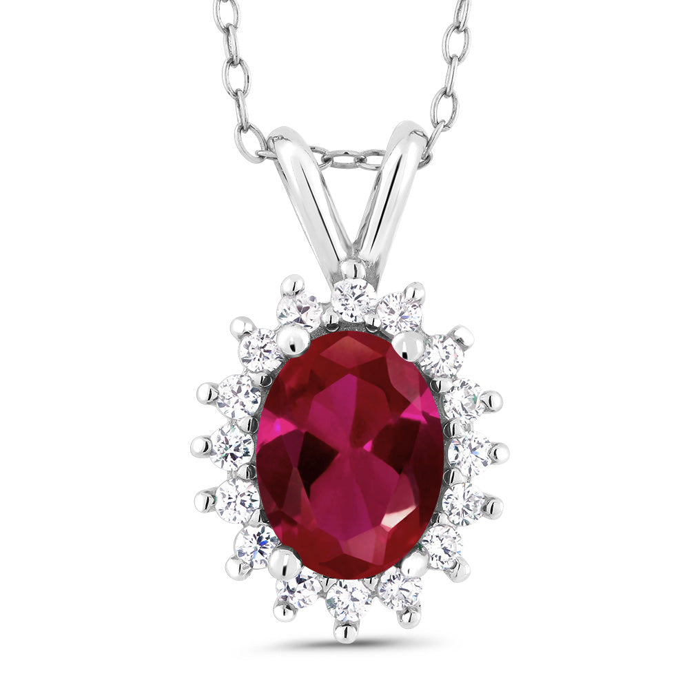 Created Ruby - July_Pendant in 925 Sterling Silver