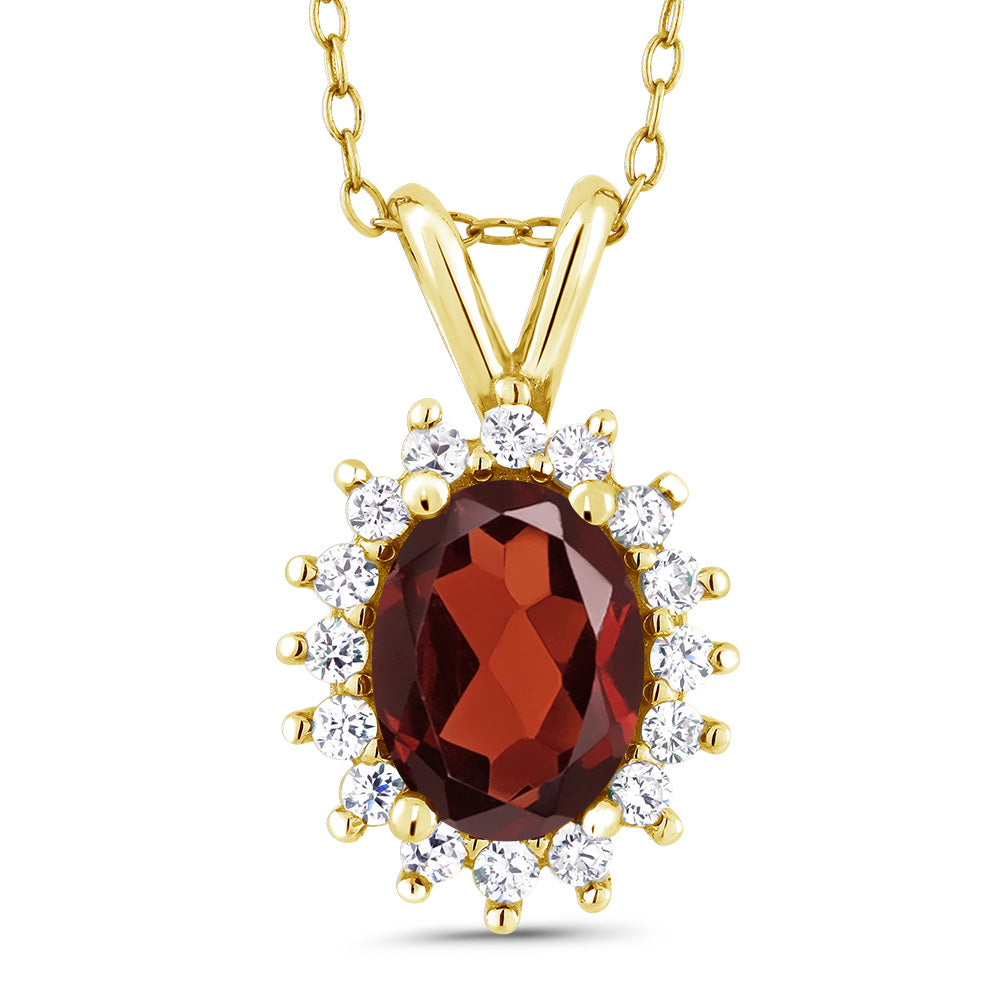 Garnet - January_Pendant in 14K Yellow Gold