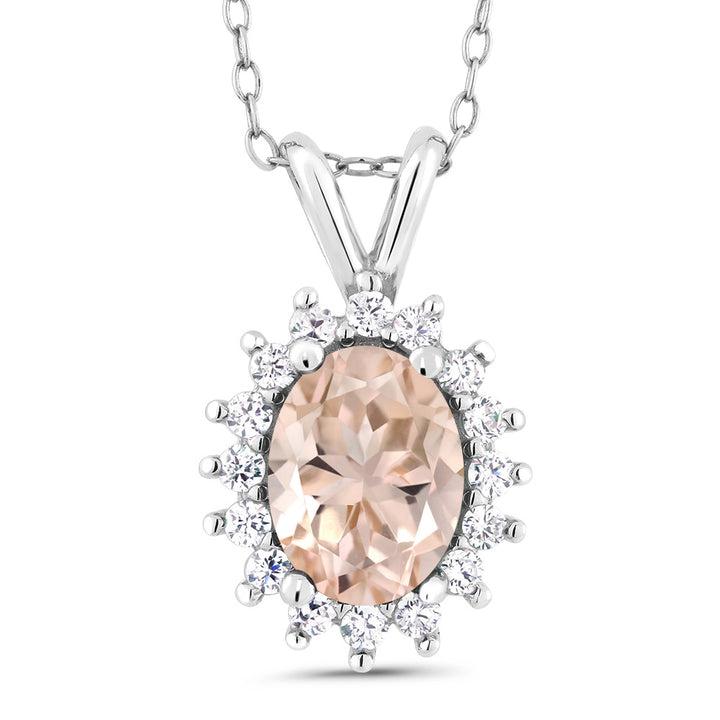 Morganite - October_Pendant in 925 Sterling Silver