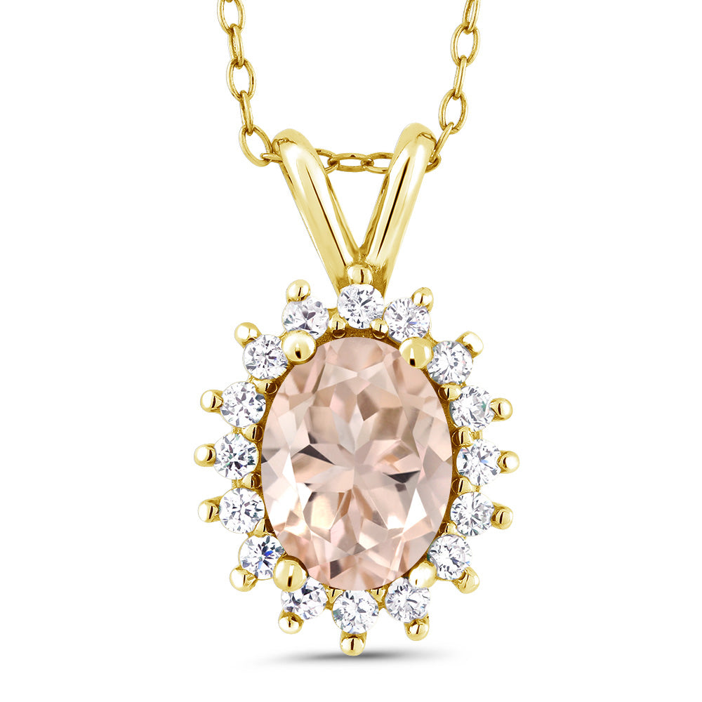 Morganite - October_Pendant in 14K Yellow Gold