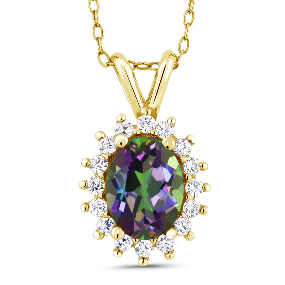 Green Mystic Topaz_Pendant in 14K Yellow Gold