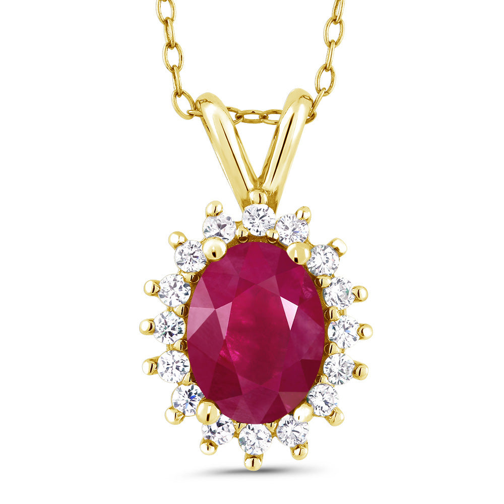 Ruby - July_Pendant in 14K Yellow Gold