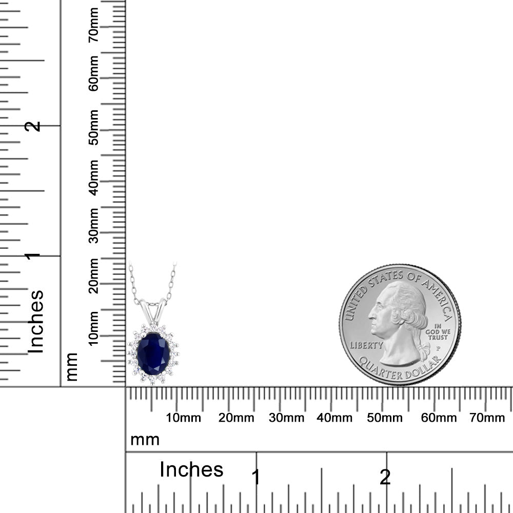 Blue Sapphire - September_Pendant in 925 Sterling Silver