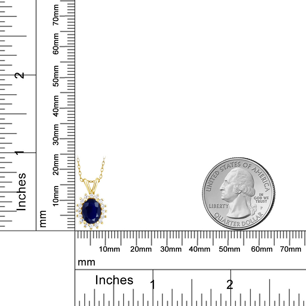 Blue Sapphire - September_Pendant in 14K Yellow Gold