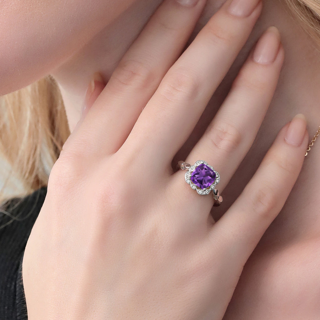 Amethyst - February_7_Ring in 925 Sterling Silver