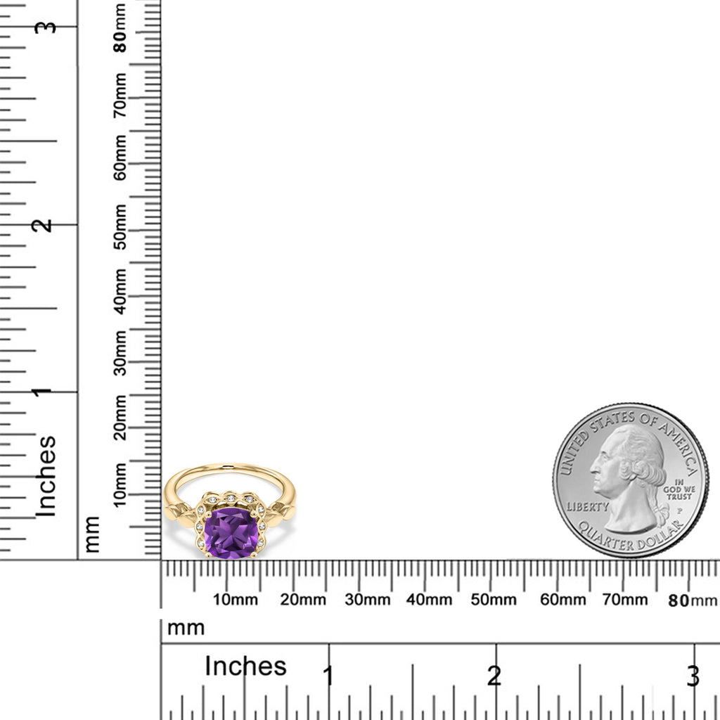 Amethyst - February_5_Ring in 925 Yellow Gold Plated Silver